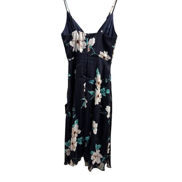 NWT Lulus Floral Midi Dress Black Beige Cream XS (Fits Small ) - Picture 9 of 11